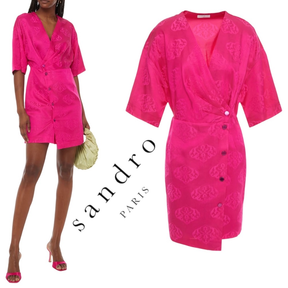 Harpie Wrap-Effect Jacquard Mini Dress